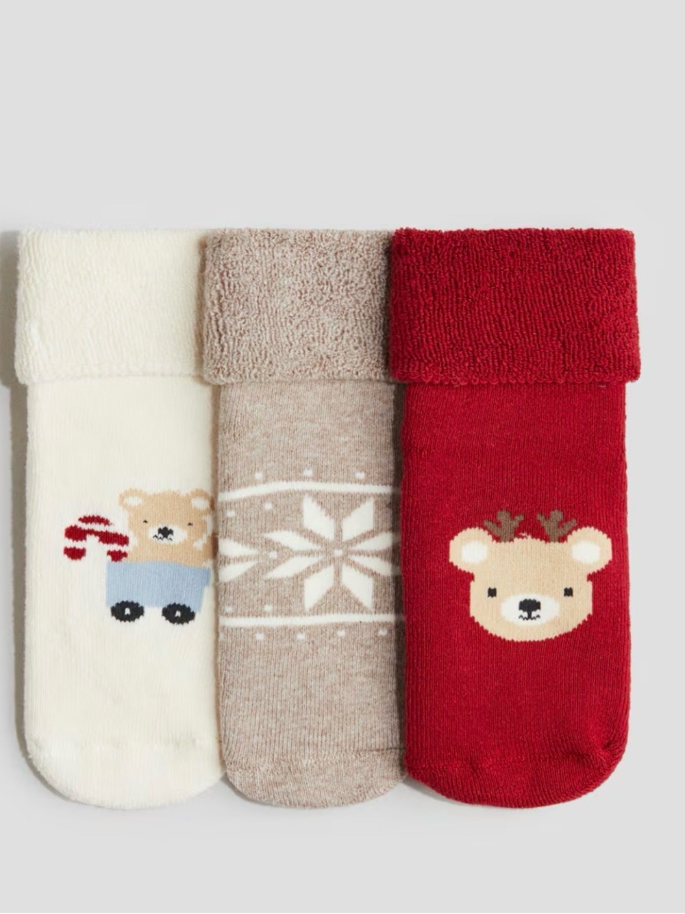 NWT H&M Cozy Holiday Bear Socks Trio